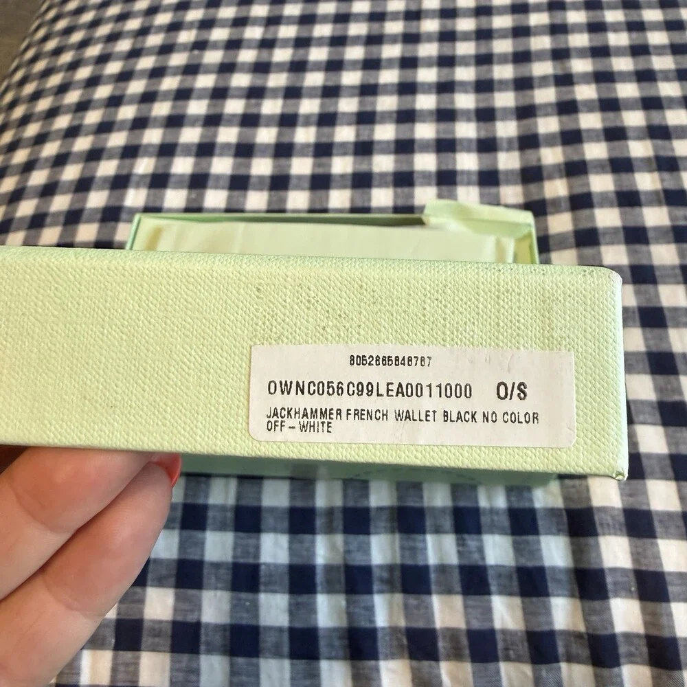 Authentic Off-White Jackhammer French Leather Black Wallet *NEW WITH FLAW* - Picture 9 of 11